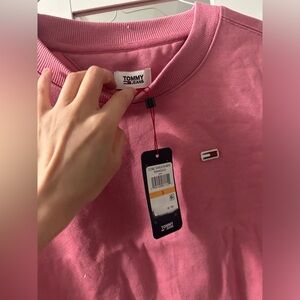 NEW Tommy Hilfiger Tommy Jeans Sweatshirt Sweater Pink Small Crew Neck Sleeve